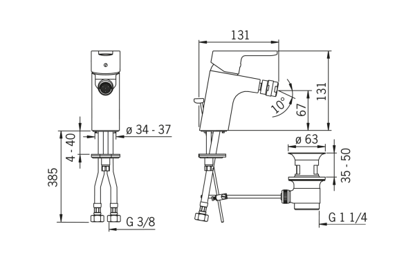 Смеситель для биде Hansa Primo 49433203 Смеситель для биде Hansa Primo 49433203