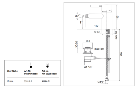 Смеситель для биде Kaja Ipuri 55220-С
