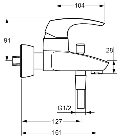 Смеситель для ванны с душем Hansa Disc 01782174 Смеситель для ванны с душем Hansa Disc 01782174