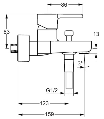 Смеситель для ванны с душем Hansa Form 49742103