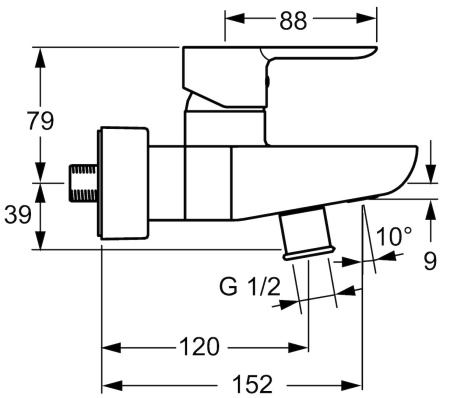 Смеситель для ванны с душем Hansa Ligna 06742103