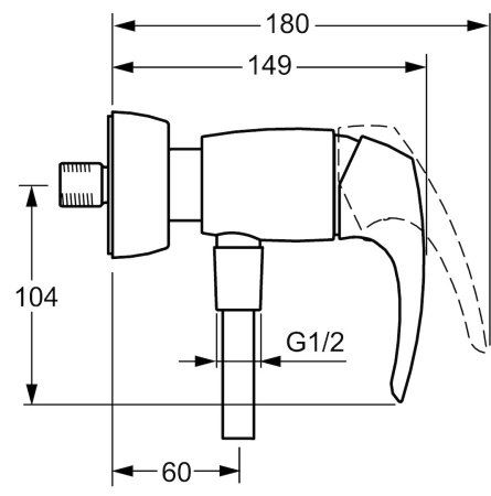 Смеситель для душа Hansa Disc 01680174 без душевого гарнитура