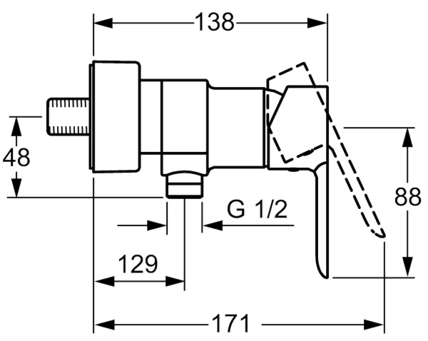 Смеситель для душа Hansa Ligna 06670103 Смеситель для душа Hansa Ligna 06670103
