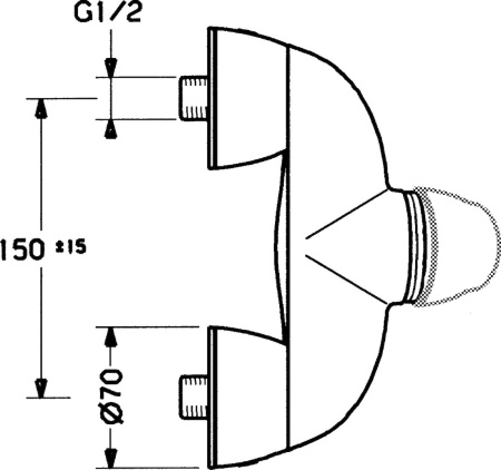 Смеситель для душа Hansa Star, без ручки, хром 55670100
