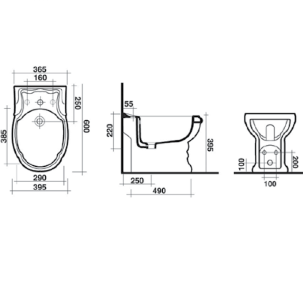 Биде напольное Ceramica Ala Excelsior 13BDM