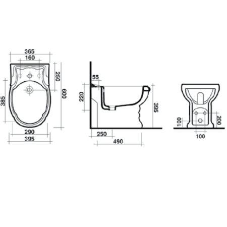 Биде напольное Ceramica Ala Excelsior 13BDM