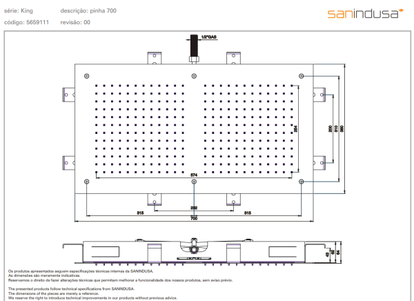 Верхний душ Sanindusa King 5659111 Верхний душ Sanindusa King 5659111