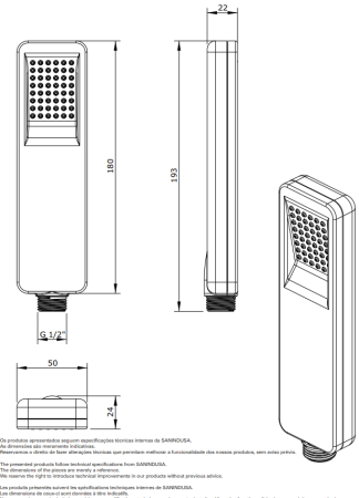 Душ ручной 1-позиционный Sanindusa Sigma 5839100, белый