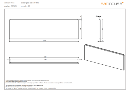 Панель для ванны Sanindusa Vertice 805101000 180 см