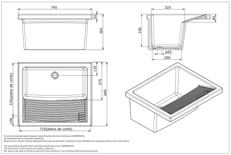Раковина хозяйственная 75х64 Sanindusa Riba 108630004