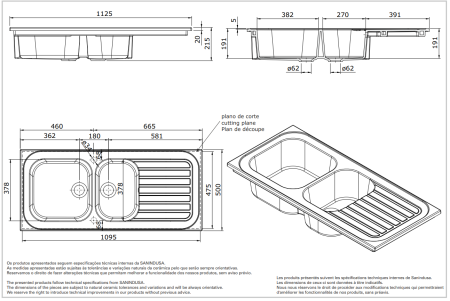 Раковина-столешница 112х50 Sanindusa Troia 70710032, бежевый