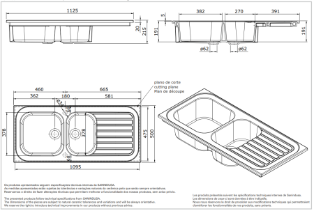 Раковина-столешница 112х50 Sanindusa Troia 70710034, синий Раковина-столешница 112х50 Sanindusa Troia 70710034, синий