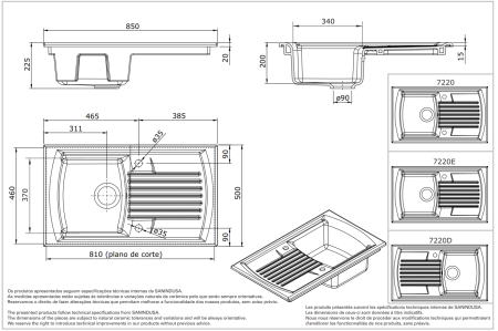 Раковина-столешница 50х85 Sanindusa Lusitano 722000