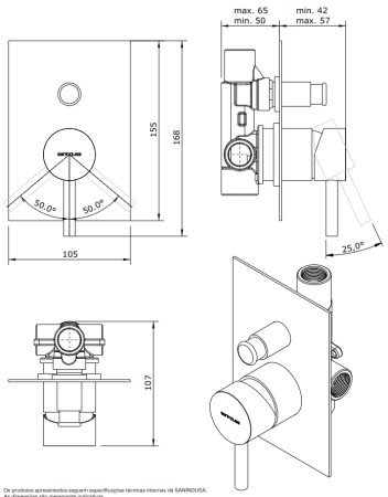 Смеситель для ванны Sanindusa New icone 5267801C