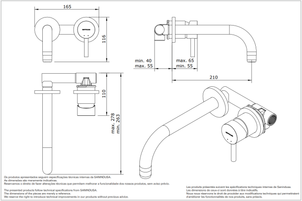Смеситель для раковины Sanindusa Tube 531130111