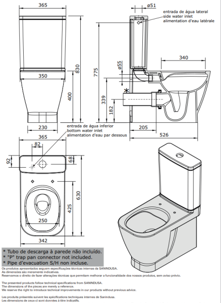 Унитаз напольный безободковый Sanindusa Look 134024004