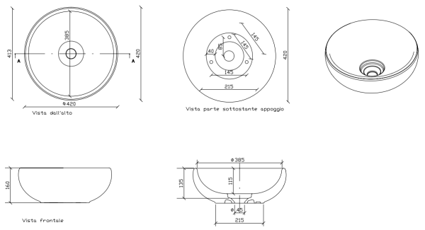 Раковина накладная 42х42 см Galassia Ergo 7105 Раковина накладная 42х42 см Galassia Ergo 7105